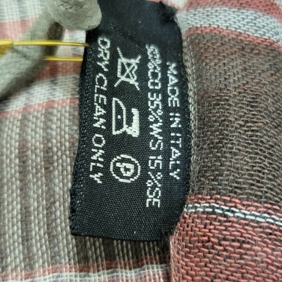 TOM FORD scarf Plaid red and brown cotton blend NWT - Picture 2 of 12